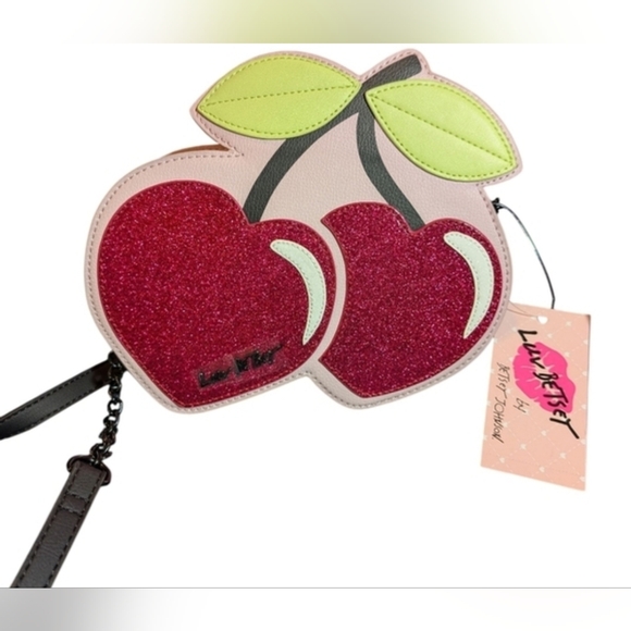 Betsey Johnson Cherry Glitter Crossbody Bag NWT